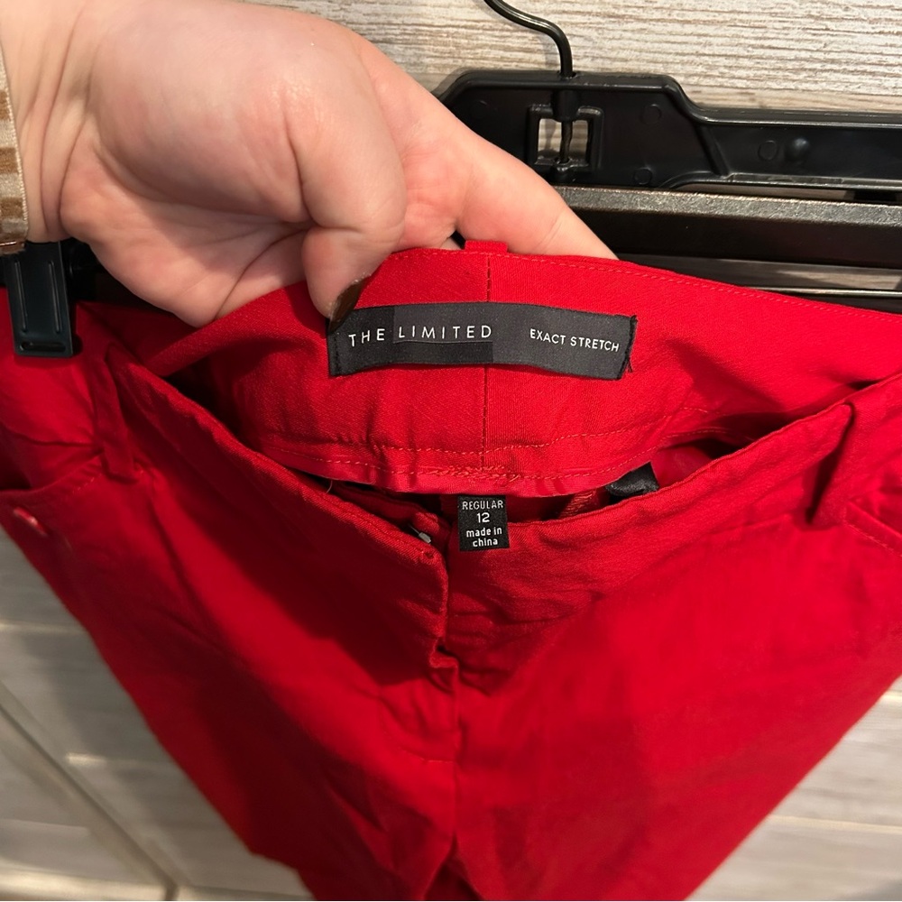 The Limited bright red Exact Stretch Trouser Pants Size 12 - Picture 4 of 5